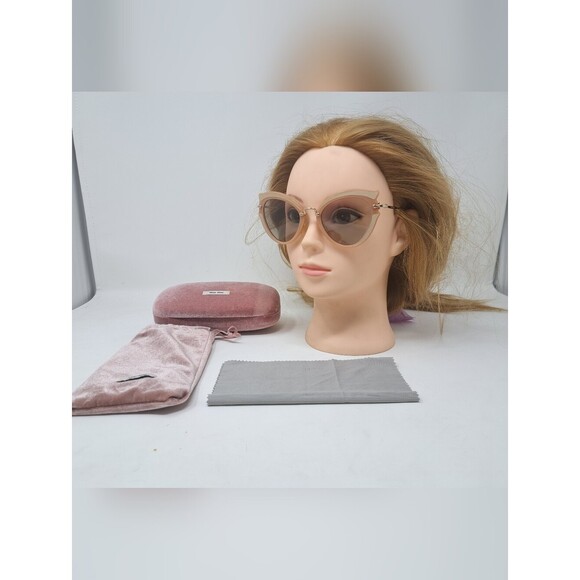 NWOT Miu Miu Women\'s Sunglasses Cat-Eye Pink Gold SMU 05S 52-23-140 Italy main image 12